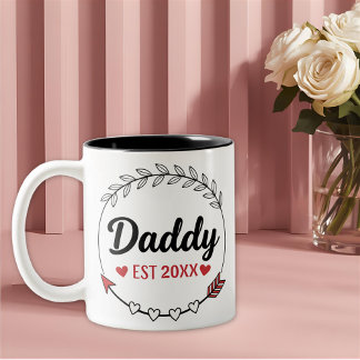 New Parents Daddy Personalized established year Två-Tonad Mugg
