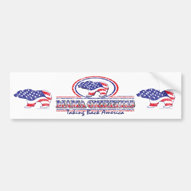 NEW-Patriotic-Grizzly Bildekal (Framsidan)