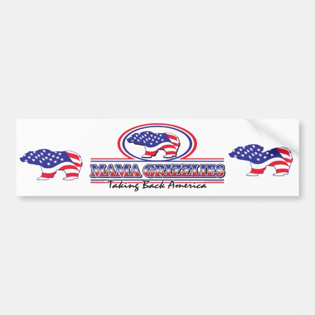 NEW-Patriotic-Grizzly Bildekal (Framsidan)