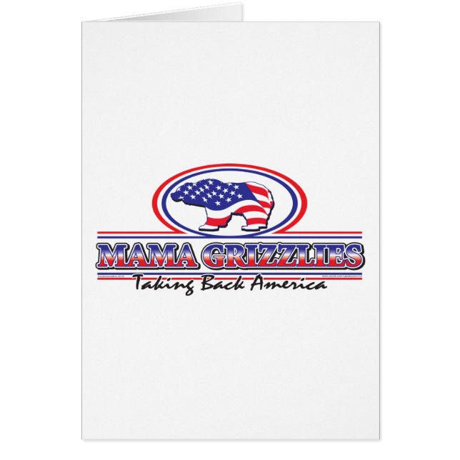 NEW-Patriotic-Grizzly Hälsningskort (Framsidan)