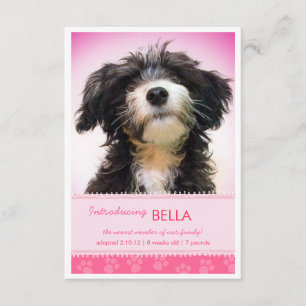 New Pet Rosa Tass avtryck for Girl Announement Meddelande