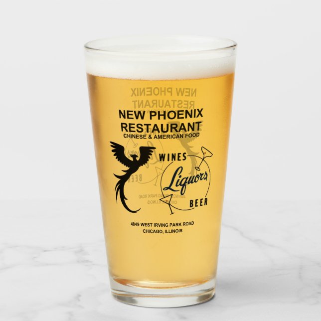 New Phoenix Restaurant, Chicago, IL Glaskopp (Framsida fylld)