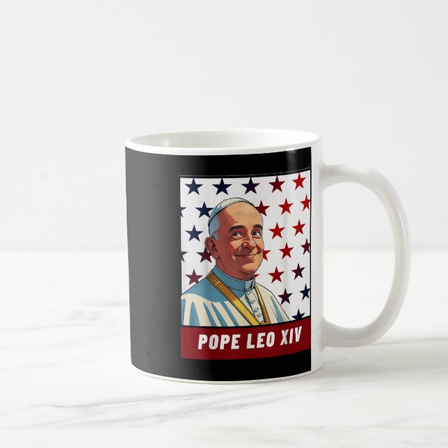 New Pope Leo Xiv Robert American Flagga Kaffemugg (Höger)