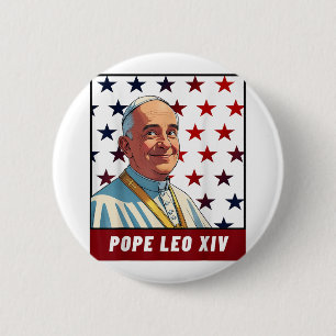 New Pope Leo Xiv Robert American Flagga Knapp