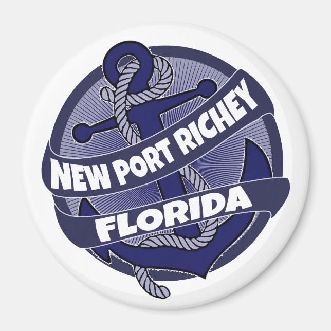 New Port Richey Florida anchor swirl magnet (Framsidan)