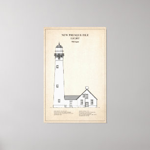 New Presque Isle Lighthouse - Michigan - SBD Canvastryck