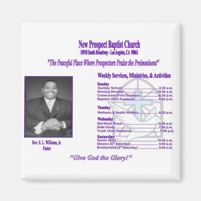 New Prospect Baptist Church Magnet (Framsidan)