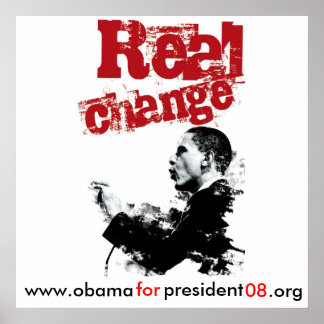 NEW Real Change_RED, www.obama, för, president, .. Poster