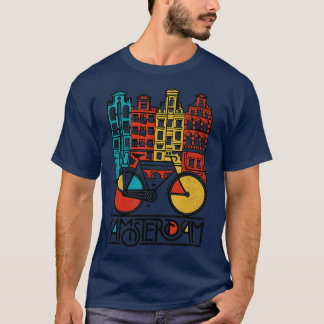 New Retro Bicycle Bike Amsterdam City Jersey T Shirt