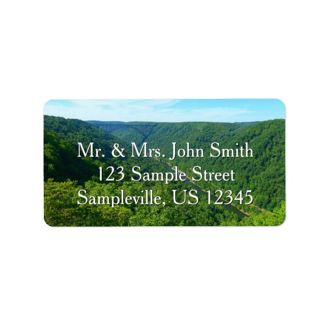 New River Gorge Bridge I Adressetikett (Framsidan)