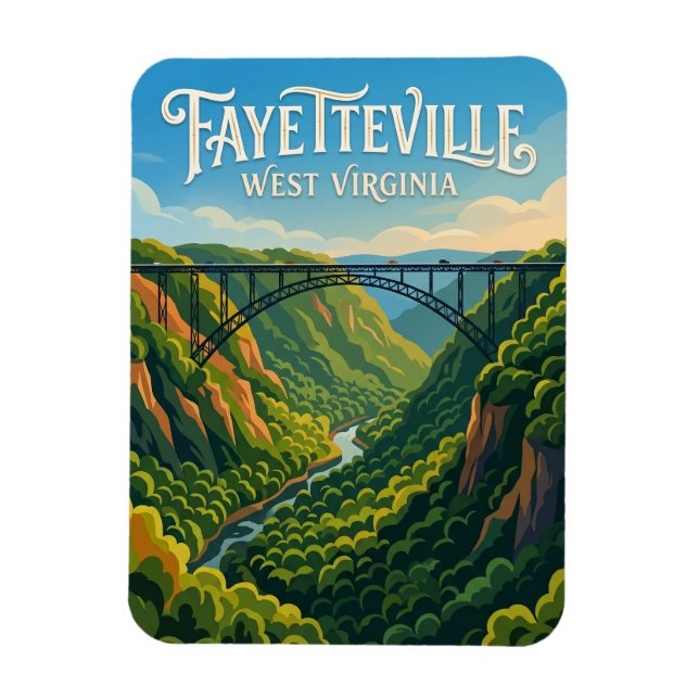New River Gorge Bridge USA Magnet (Vertikal)