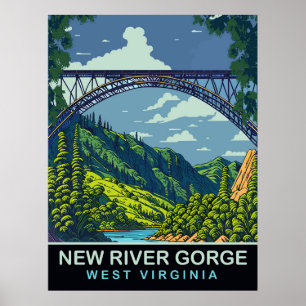 New River Gorge, bro, WV, resa Poster