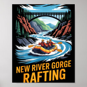 New River Gorge Flodrafting Vitvatten Paddla Utomh Poster