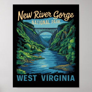 New River Gorge National Park Bridge Flodrafting V Poster