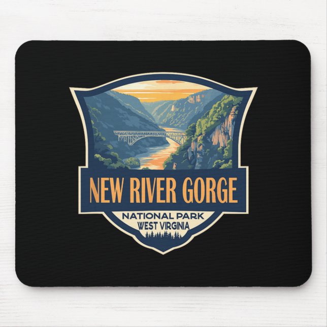 New River Gorge National Park Illustration Retro B Musmatta (Framsidan)