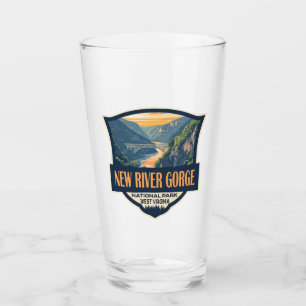 New River Gorge National Park Illustration Retro Glaskopp