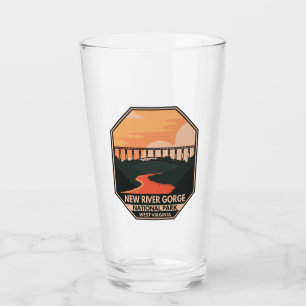 New River Gorge National Park Minimal Retro Emblem Glaskopp