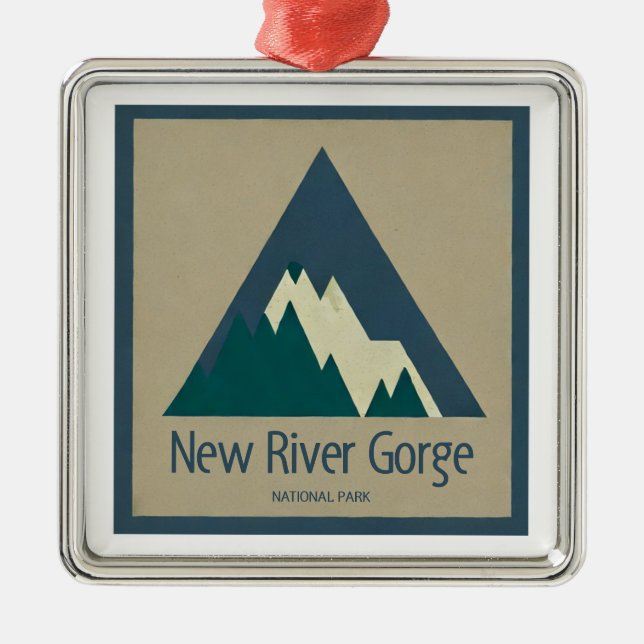 New River Gorge National Park Rustic Julgransprydnad Metall (Framsidan)