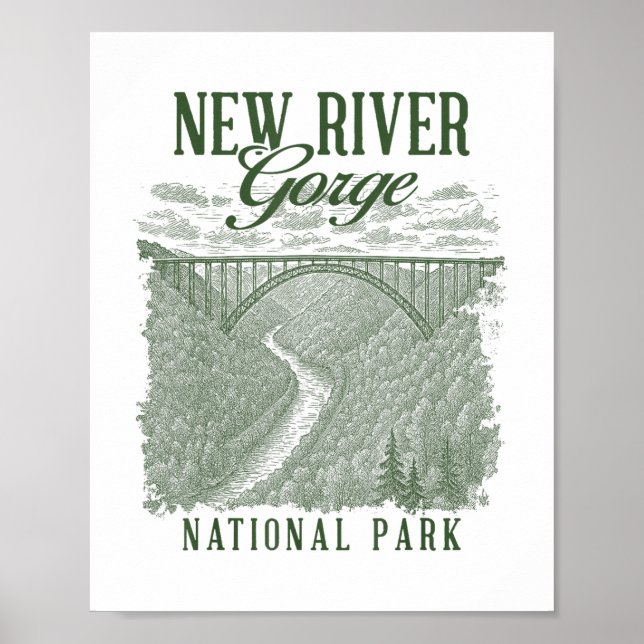 New River Gorge National Park Traveling Natature E Poster (Framsidan)