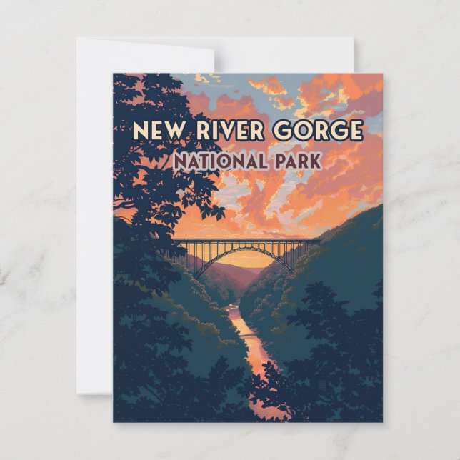 New River Gorge National Park Väster Virginia Card (Framsida)