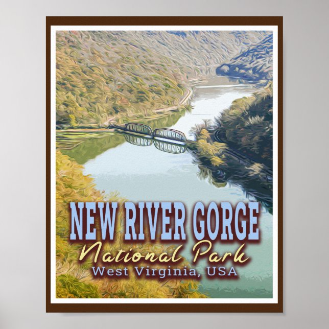 NEW RIVER GORGE NATIONAL PARK - VÄSTER VIRGINIA US POSTER (Framsidan)