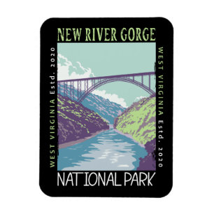 New River Gorge National Park Vintage Distress Magnet