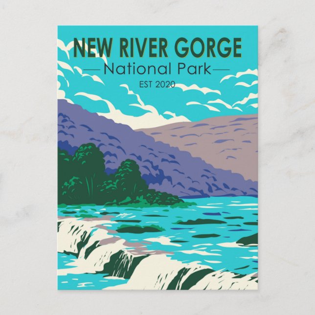 New River Gorge National Park West Virginia Vykort (Framsida)