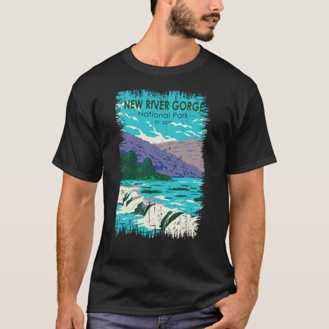 New River Gorge nationalpark Distress T Shirt (Framsida)