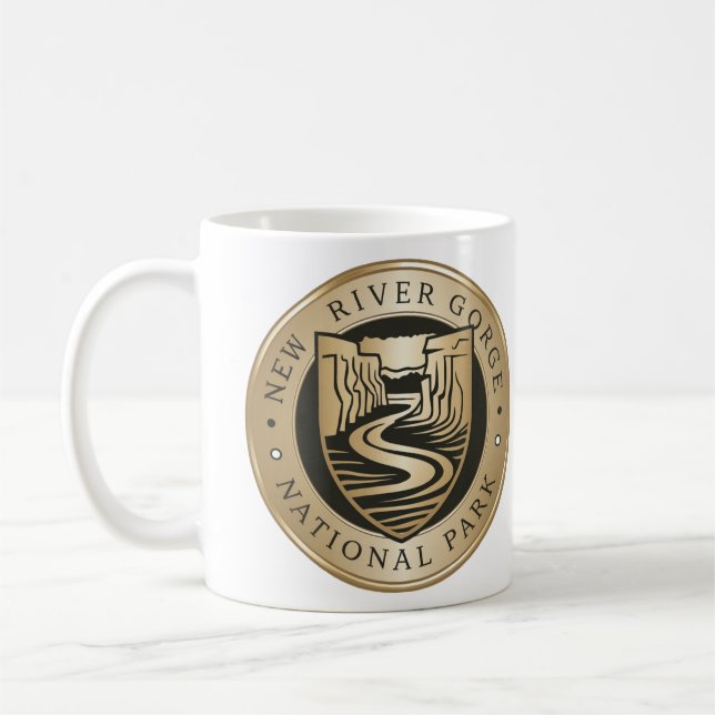 New River Gorge nationalpark Golden Emblem Kaffemugg (Vänster)
