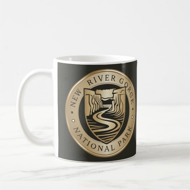 New River Gorge nationalpark Golden Emblem Kaffemugg (Vänster)