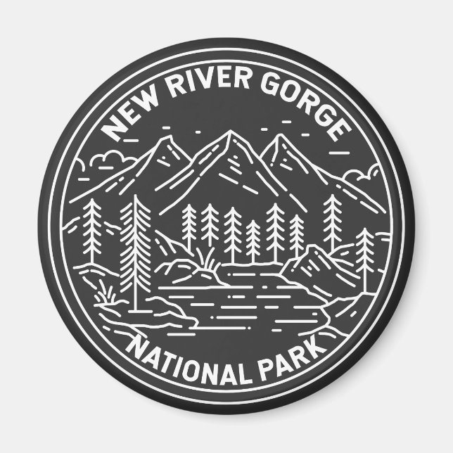 New River Gorge nationalpark Monoline Magnet (Framsidan)