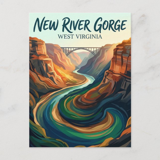New River Gorge nationalpark och naturreservat Vykort (Framsida)