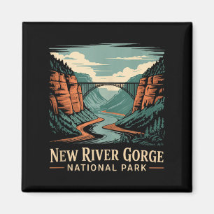 New river gorge nationalpark retro bro magnet
