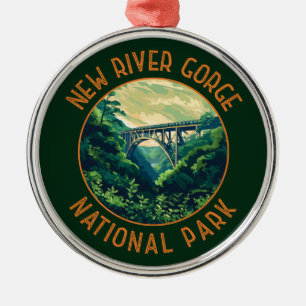 New River Gorge nationalpark Retro Distress Julgransprydnad Metall