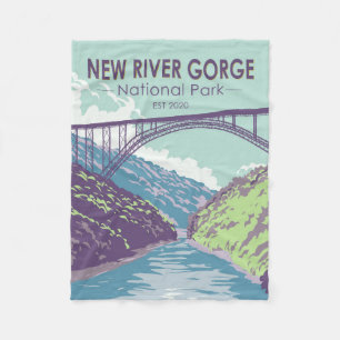 New River Gorge nationalpark Väster Virginia Brid Fleecefilt