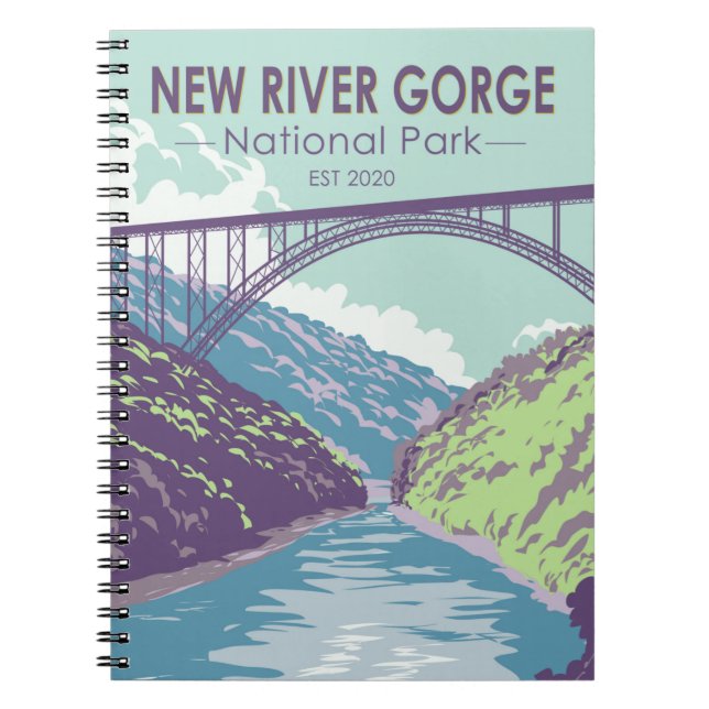New River Gorge nationalpark Väster Virginia Bridg Anteckningsbok (Framsidan)