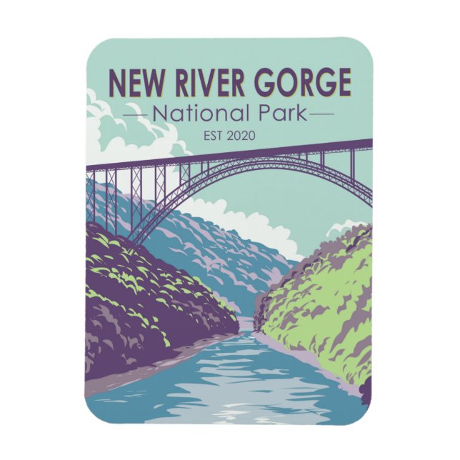 New River Gorge nationalpark Väster Virginia Bridg Magnet (Vertikal)