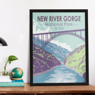 New River Gorge nationalpark Väster Virginia Bridg Poster