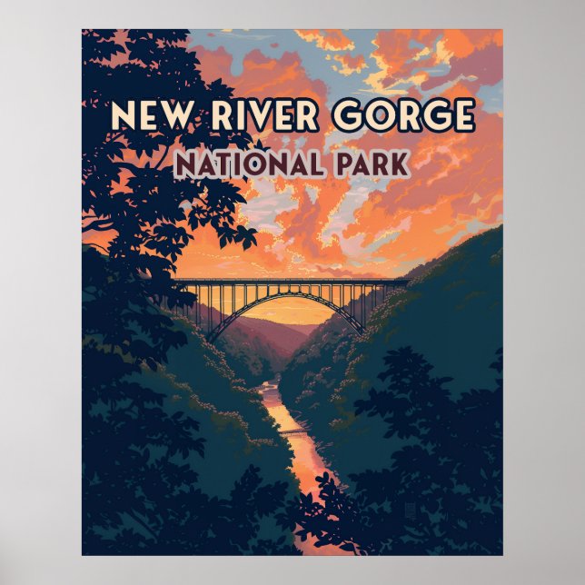 New River Gorge nationalpark Väster Virginia Bridg Poster (Framsidan)