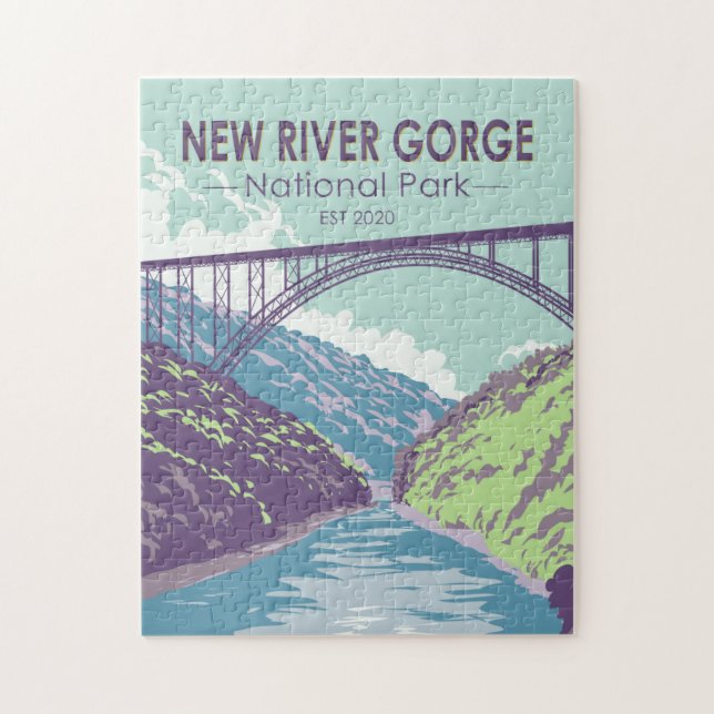 New River Gorge nationalpark Väster Virginia Bridg Pussel (Vertikal)