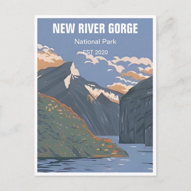 New River Gorge nationalpark Väster Virginia Bridg Vykort (Framsida)