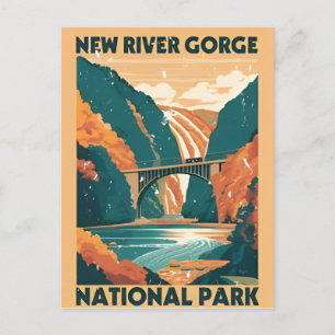 New River Gorge nationalpark Väster Virginia Bridg Vykort