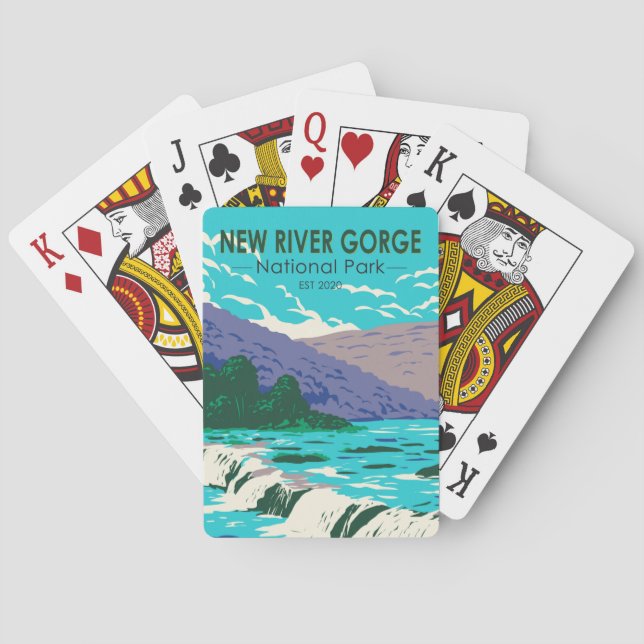 New River Gorge nationalpark Väster Virginia Casinokort (Baksidan)