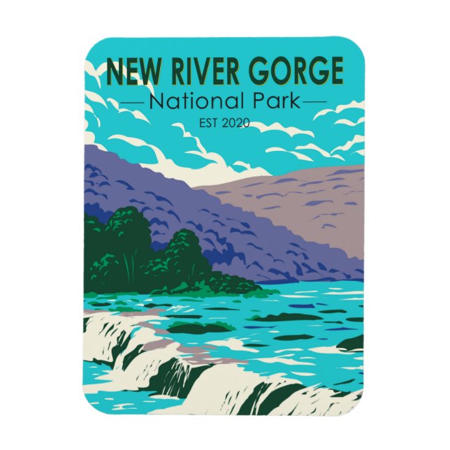 New River Gorge nationalpark Väster Virginia Magnet (Vertikal)