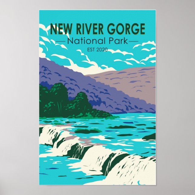 New River Gorge nationalpark Väster Virginia Poster (Framsidan)