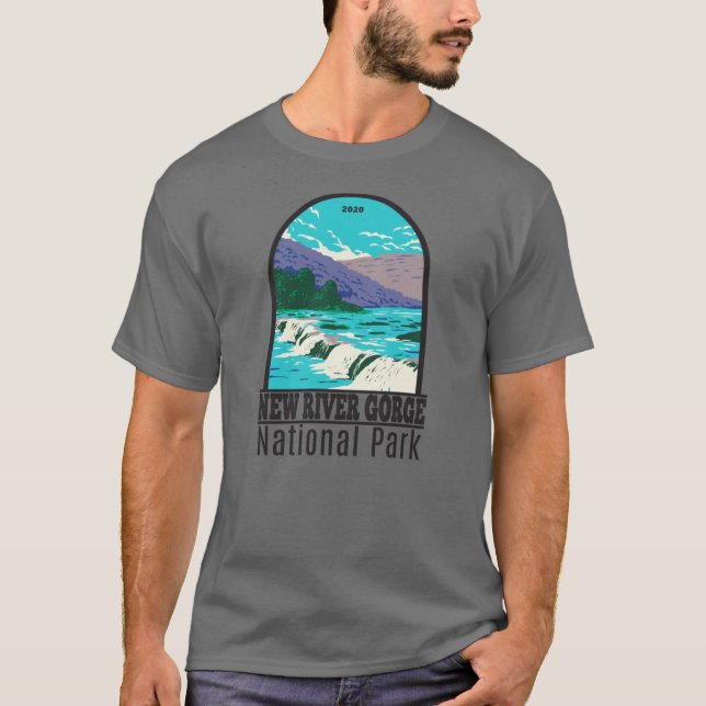 New River Gorge nationalpark Väster Virginia T Shirt (Framsida)