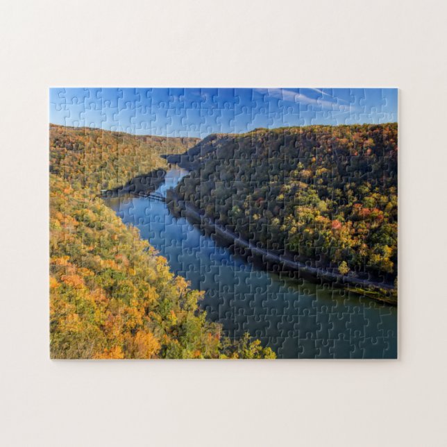 New River Gorge vid Hawks Nest State Park Pussel (Horisontell)