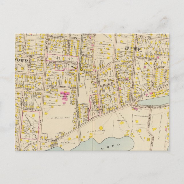 New Rochelle wards 1-2, New York Vykort (Framsida)