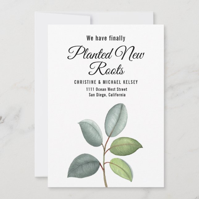 New Roots Planted New Home Moving Flat  Meddelande (Framsida)