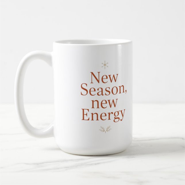 New Season New Energy Motivational Quote Mug Kaffemugg (Vänster)